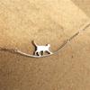 Модные милые кошки, простые индивидуальные украшения из стерлингового серебра 925 пробы, ювелирные изделия с животными, ходячая кошка, цепочка на ключицы, ожерелья dz245