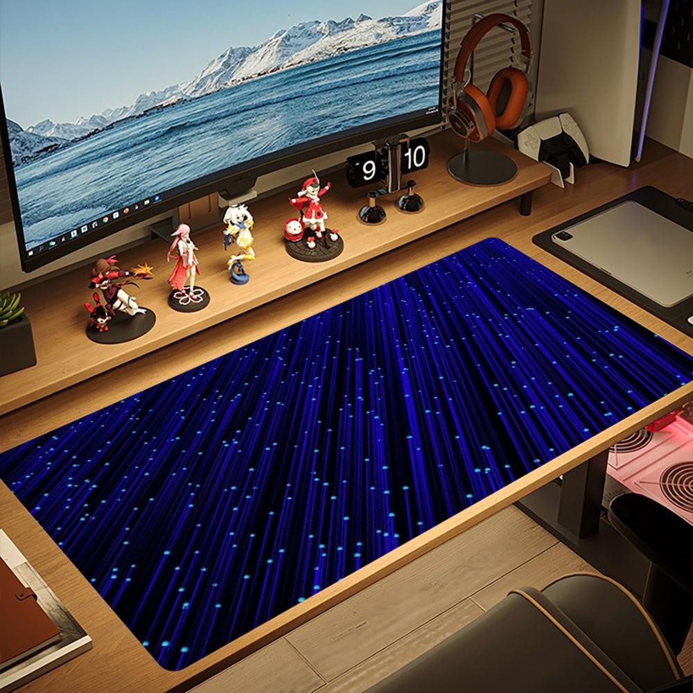 Large Mousepad Blue Starry Meteor Keyboard Mat Deskpad Pc Game Desk Mats Starry Sky Mouse Mats For Bedroom Laptop Desktop