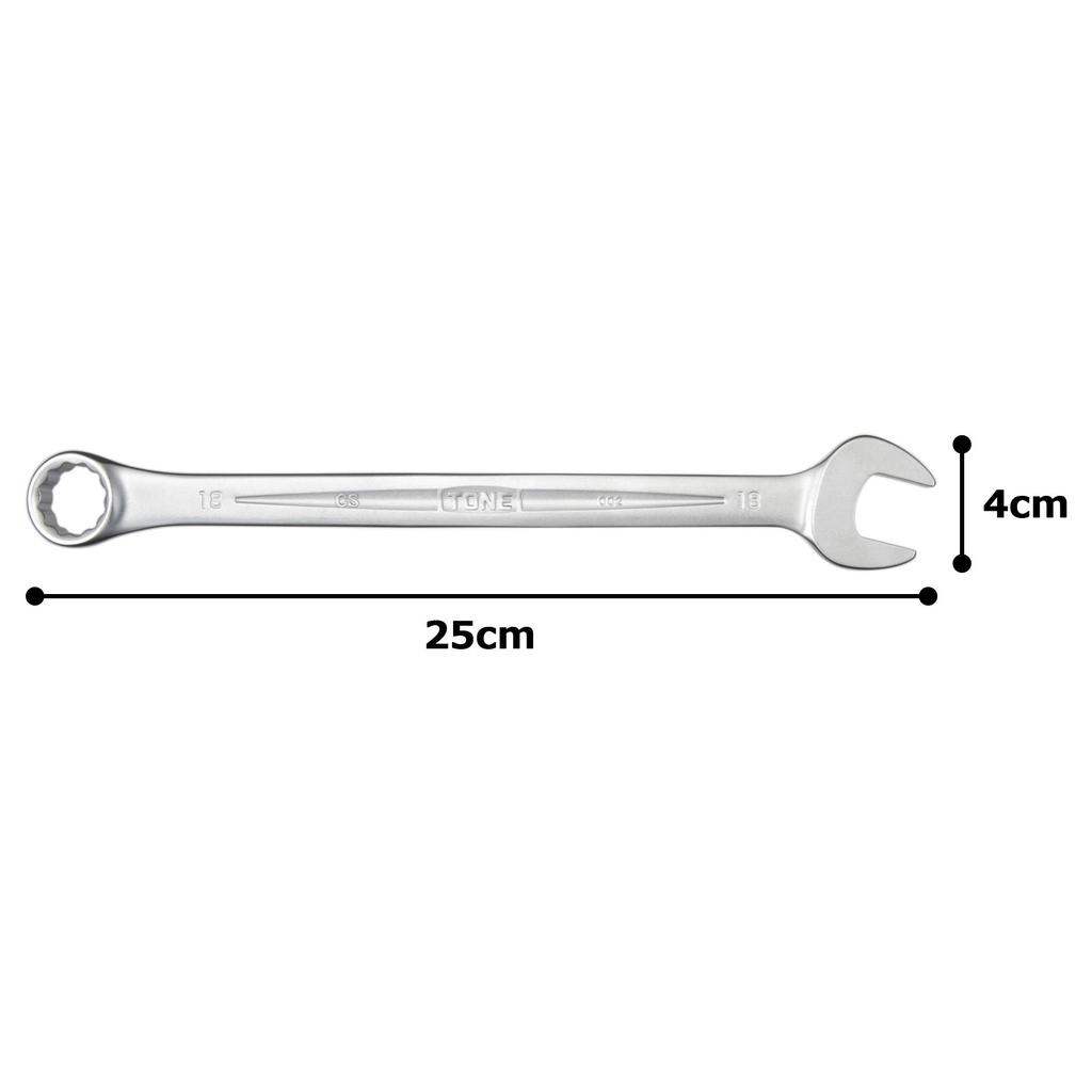 TONE Combination Spanner Width Across Flats 18mm CS-18