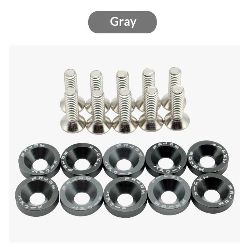 10/20pcs M6 Bolt Set Car Modification Gasket Screw Fenders Bumper Engine Aluminum Concave Screws Hex Fastener