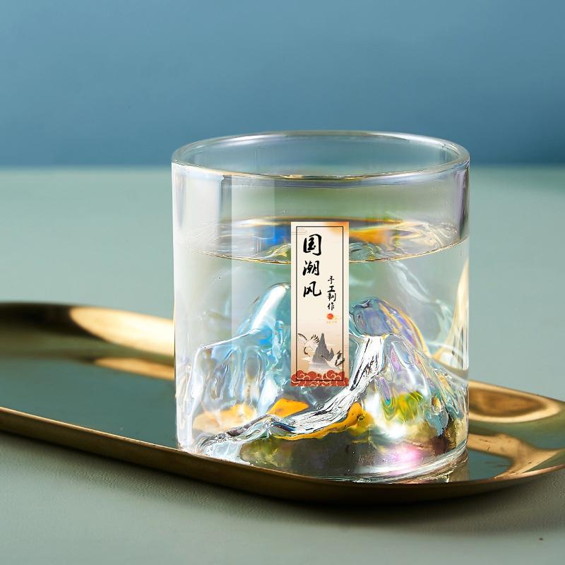 Стеклянная чашка с утолщенным дном, креативный дизайн горного хребта, чашка из боросиликата с утолщенным дном