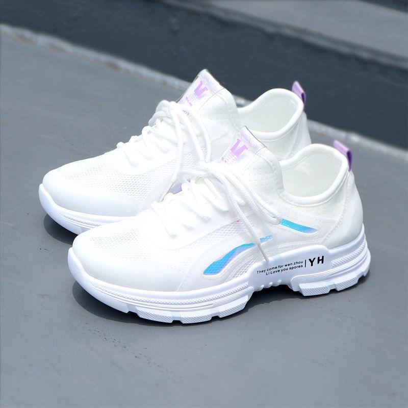 Летние новые женские дышащие кроссовки легкие студенческие повседневные спортивные туфли модные сетчатые вулканизированные туфли на шнуровке Tenis Feminino