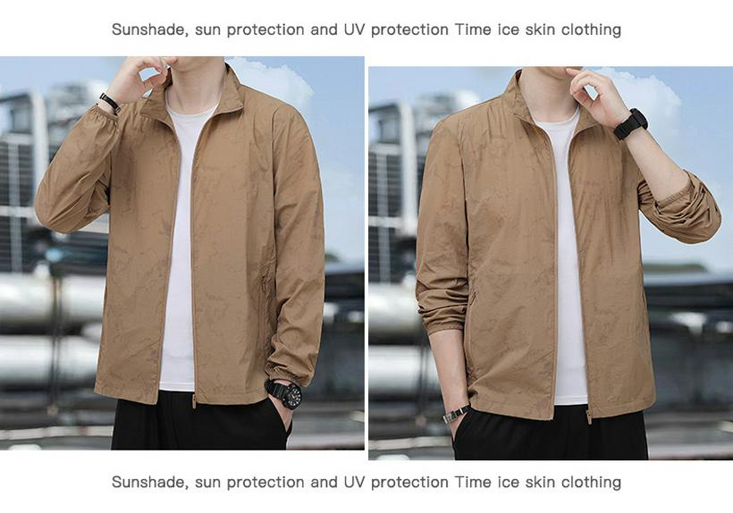 Мужская легкая камуфляжная куртка с защитой от УФ-излучения и застежкой-молнией