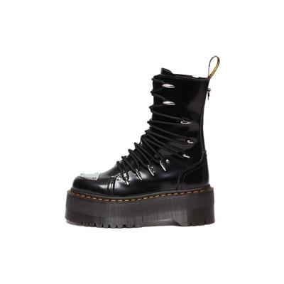 Доктор. Ботинки женские Dr. Martens кожаные с круглым носком на шнуровке короткие мартины черные 30964001