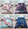 3D Plum Blossom Theme Home Bedding Set Couple Quilt Cover Pillow Case Bed Sheet/Double King 2/3 Piece Bedroom Decoration