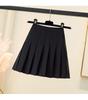 Women's Pleated Midi Skirt: 2024 Slimming High Waist A-Line for Spring & Autumn, Anti-Exposure in Black/Grey