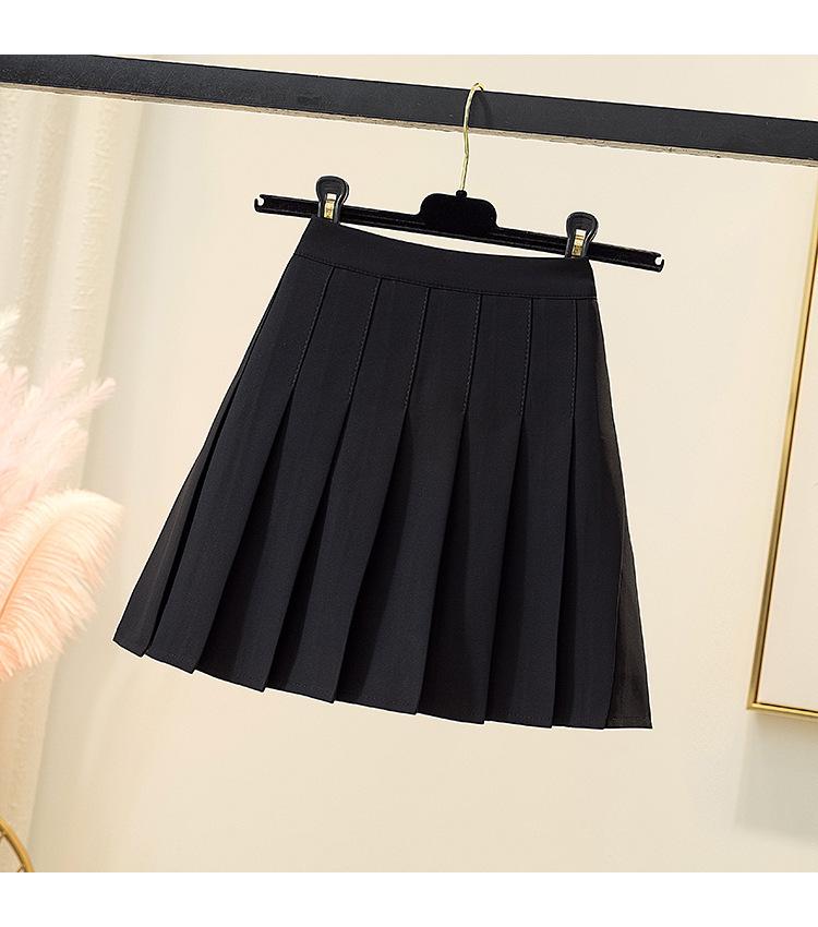 Women's Pleated Midi Skirt: 2024 Slimming High Waist A-Line for Spring & Autumn, Anti-Exposure in Black/Grey