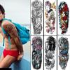 1 PC 480*170MM Large Temporary Tattoos Sleeve for Men Women Full Arm Selleve Tattoos Temporary Realistic Fake Wolf Tiger Lion Tattoo