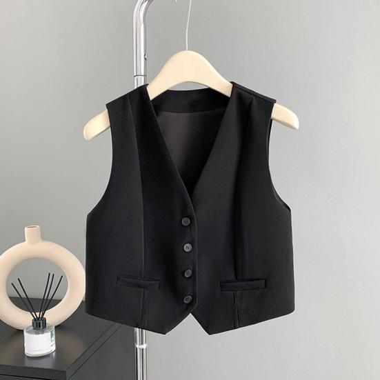 Женский жилет, жилет, винтажный, без рукавов, нарядный костюм, повседневный, на пуговицах, с V-образным вырезом, смокинг, жилет для повседневной носки, офиса, свиданий, улицы