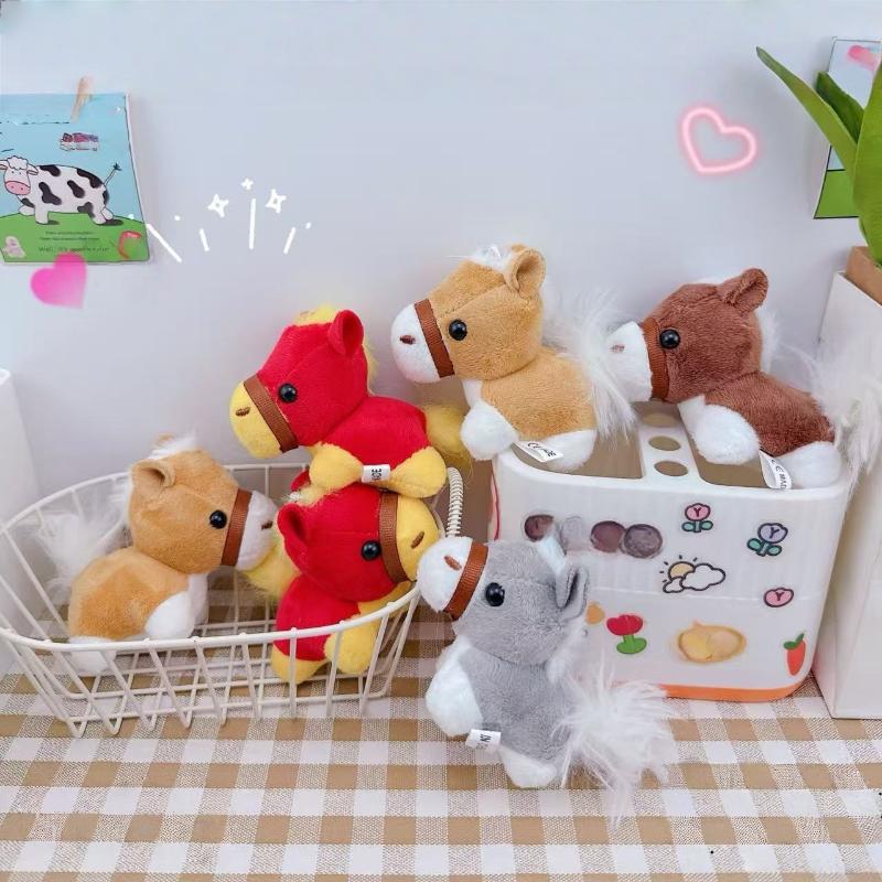 1 шт. Мягкий кулон-кукла «Милый пони» Талисман года Красочный маленький конь Брелок Плюшевые игрушки Великолепный праздничный декор