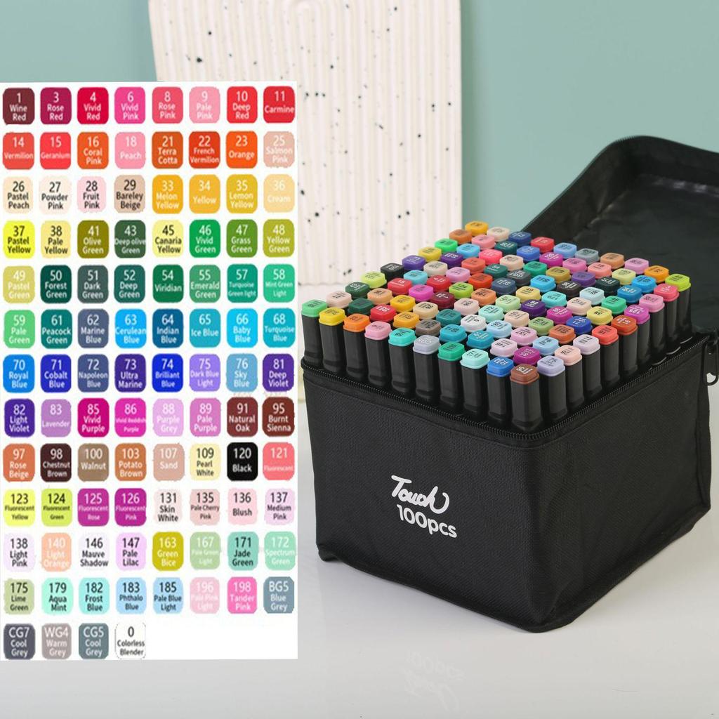 48-цветные спиртовые маркеры с двумя наконечниками: Быстросохнущие кисти на масляной основе для детей и студентов