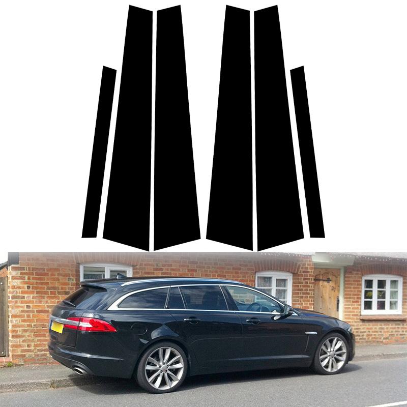 HOT SALE 8pcs/set Car Door Window Column BC Pillar Post Cover Trim PC Material Sticker For Jaguar XF Sportbrake 2008-2015