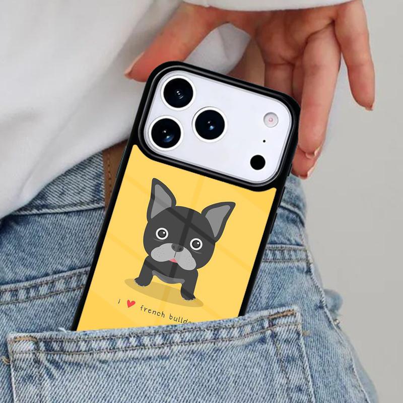 Я люблю чехол для телефона с французским бульдогом для iPhone 16e 15 14 13 12 17 Pro Max Plus Air 17pro Чехол