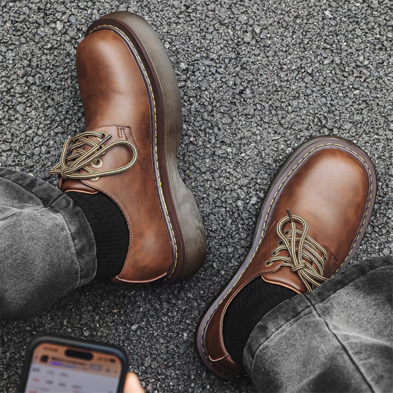 Мужские деловые кожаные туфли, мужская корейская версия тренда в британском стиле, осенние дышащие повседневные мужские туфли 33589-J