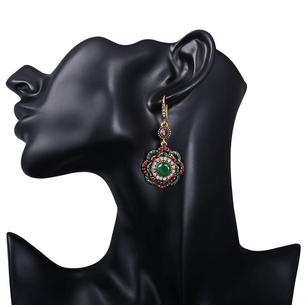 Drop Earrings Ethnic Long Clip Crystal Vintage Party Cuff Wedding Bohemian Earrings For Women