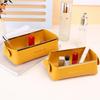 Nordic Leather Desktop Storage Box PU Foldable Grocery Basket Household Dice Tray Cosmetic Coins Organizer Decorative Plate