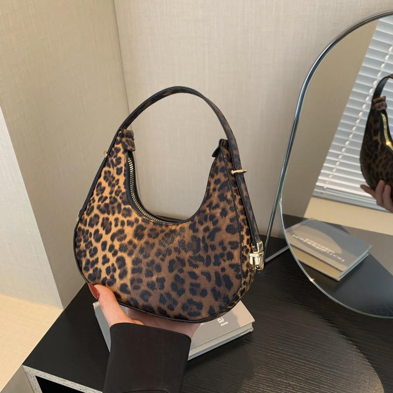 Women'S Bag Fashion Shoulder Bag Texture Pu Armpit Bag Personalized Zebra Pattern Crescent Bag