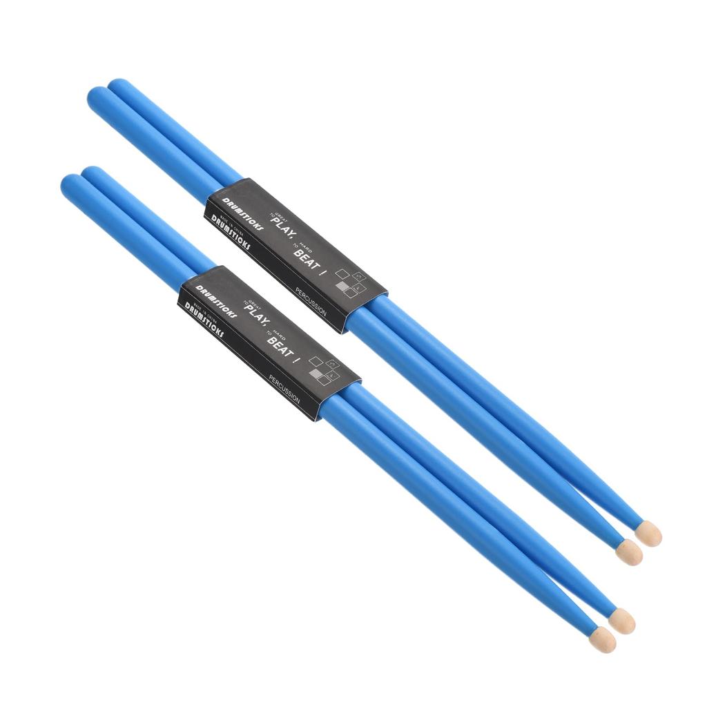 Uxcell 2 Pairs Maple Wood Drumsticks Handle Grip 7A Blue Classic Drumsticks for Drumming Musical Instrument Percussion Anti-Slip