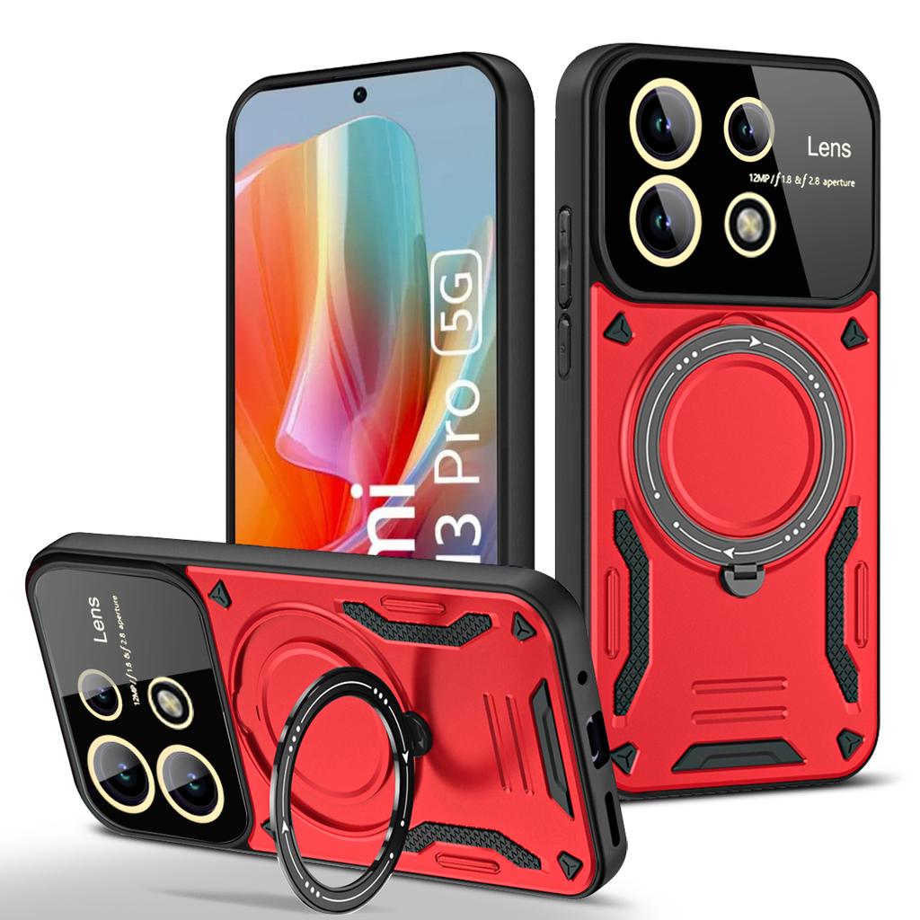 Luxury Armor Magsafe Wireless Charging Case For Redmi Note13 Pro Plus Note 13 4G 5G Magnetic Ring Bracket Bumper Cover