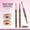 Двусторонний карандаш для бровей и тушь QXQY: Водонепроницаемый, стойкий, для начинающих, 2-в-1, для естественных 3D-бровей
