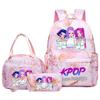 KPOP Demon Hunter Girls Backpack Lunch Bag Pencil Case Set Student Anime Fashion Schoolbag Pencil Case Bento KTY