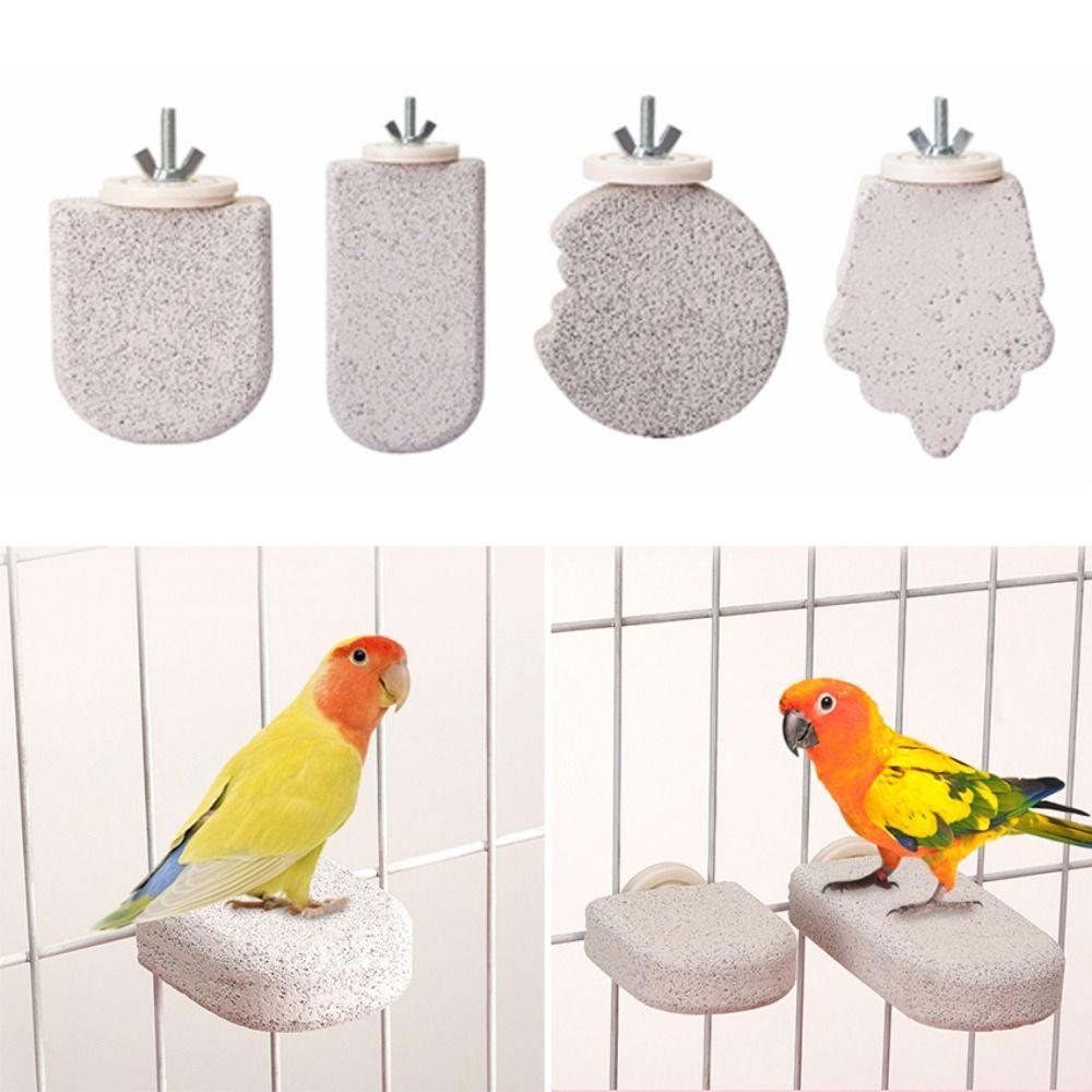 Pumice Bird Perch Stand Claw Grinding Bird Resting Platform Sturdy Parrot Stand Board Lovebirds