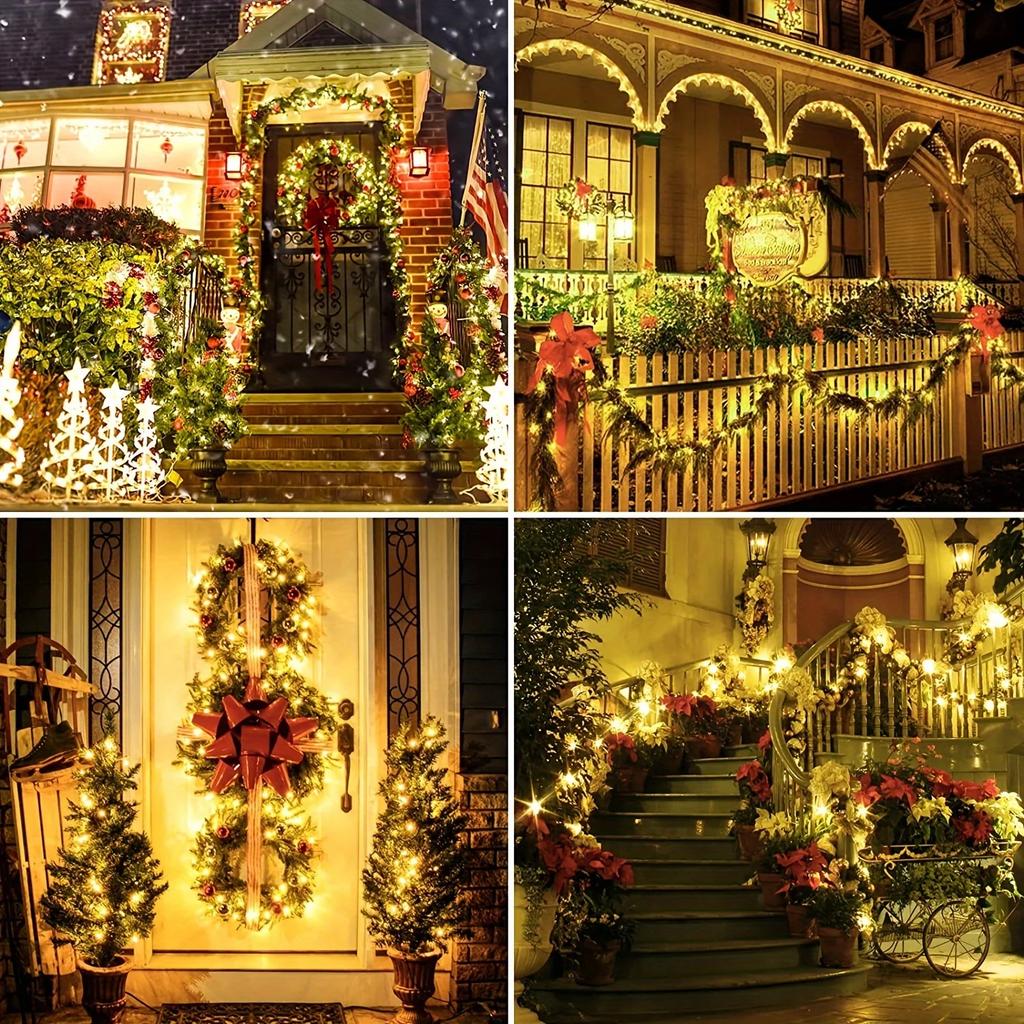 Outdoor Solar String Lights 50/100 LEDs Twinkle Lights with 8 Modes Waterproof Fairy Lights for Christmas Wedding Garden Decor