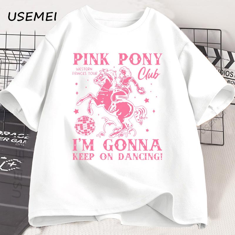 Chappell Roan Футболка Pink Pony Club Футболка Тур Midwest Princess Группа Концерт Музыкальная Футболка Хлопок Короткий Рукав Футболка Одежда