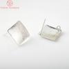 (2625) Square 13x13MM 24K Gold Color Plated Brass Square Stud Earrings Pins High Quality Diy Jewelry Findings Accessories