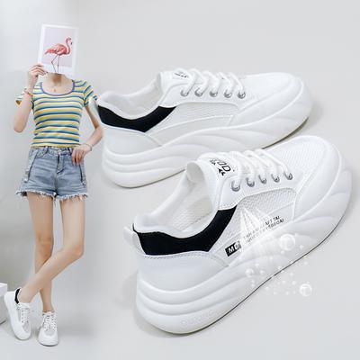 INS белые туфли для студентов в корейском стиле, женские летние новые туфли на платформе, увеличивающие рост, дышащие повседневные туфли Street Shot Kt2632