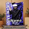 Custom Name Personalized Jujutsu Kaisen Print Blanket, Home Decor, Bedroom, Sofa, Camping, Couch, Gifts for Birthday Christmas