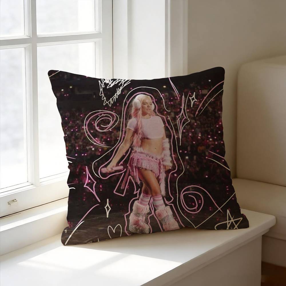 Latin Singer K-Karol G Pillow Case Square Double-Sided Sofa Cushion Cover Bedroom Bedside Pillow