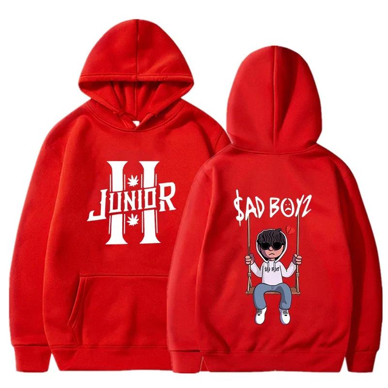 Весенние мужские толстовки с капюшоном Junior H Sad Boys Harajuku Girls Hip Hop Pullover Fancy Music Gift Casual Loose Comfort Sweatshirt