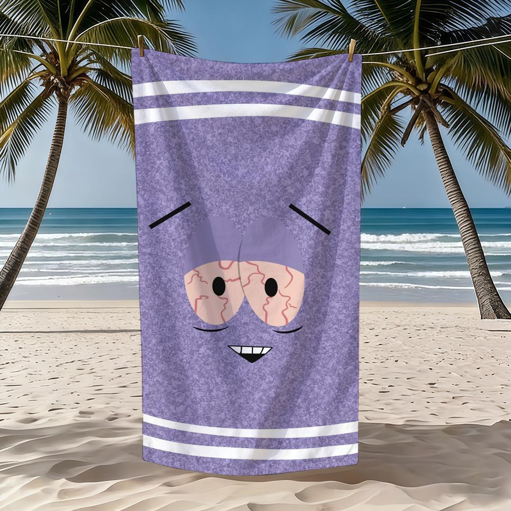 Пляжное полотенце с принтом Towelie, Высокоабсорбирующее быстросохнущее микрофибровое банное полотенце, Идеальный летний подарок для фанатов South Park Банное полотенце