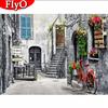 5D Алмазная вышивка Улица Полный квадрат Новое поступление Алмазная картина Пейзаж Велосипед Картина горный хрусталь Домашний декор