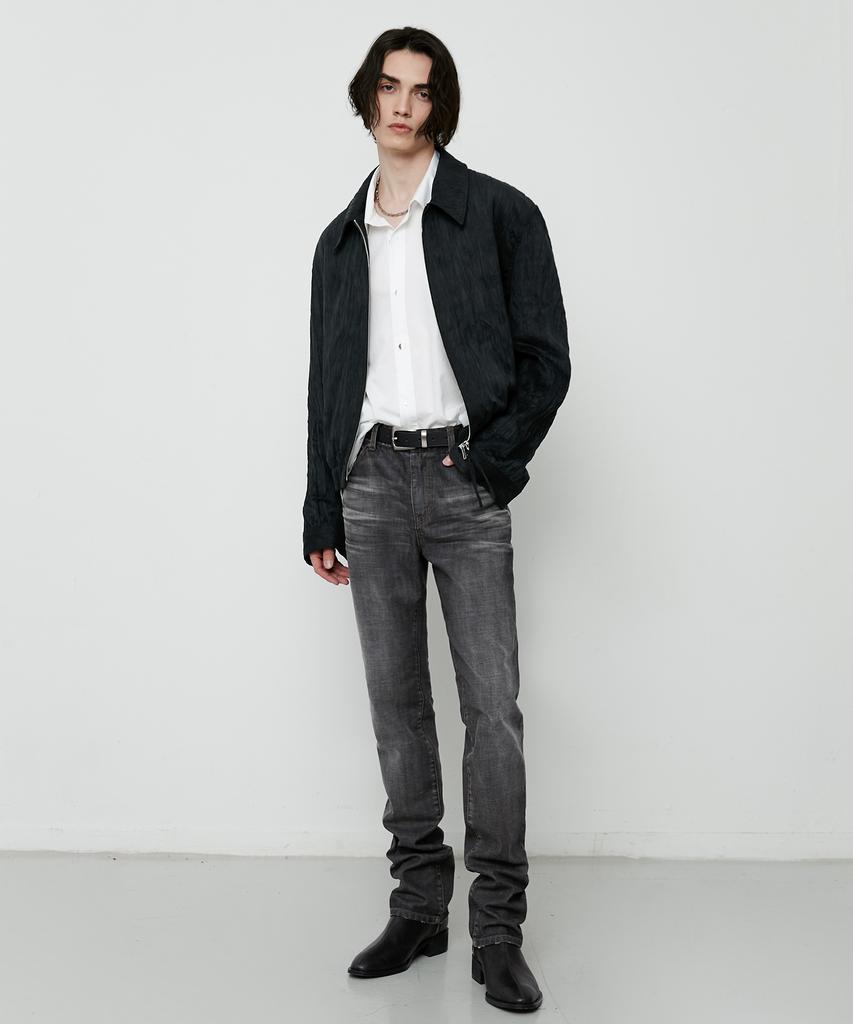 Lmood Shane Pleated Trucker Blouson Jacket Black