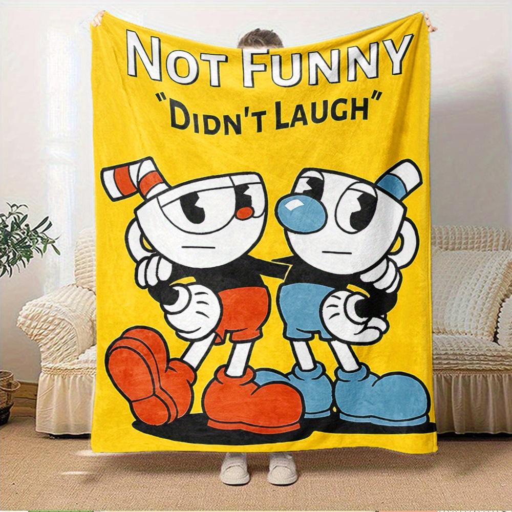 1 шт. Плед из фланели с минималистичным принтом Cuphead, Mugman. Подходит для всех сезонов, идеален для дома, путешествий или кемпинга 28