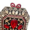 Большая Каменная Вечерняя Сумка Красный Свадебный Кошелек Большие Красные Клатчи со Стразами Роскошная Золотая Металлическая Сумка с Алмазной Вырезкой Женские Сумки