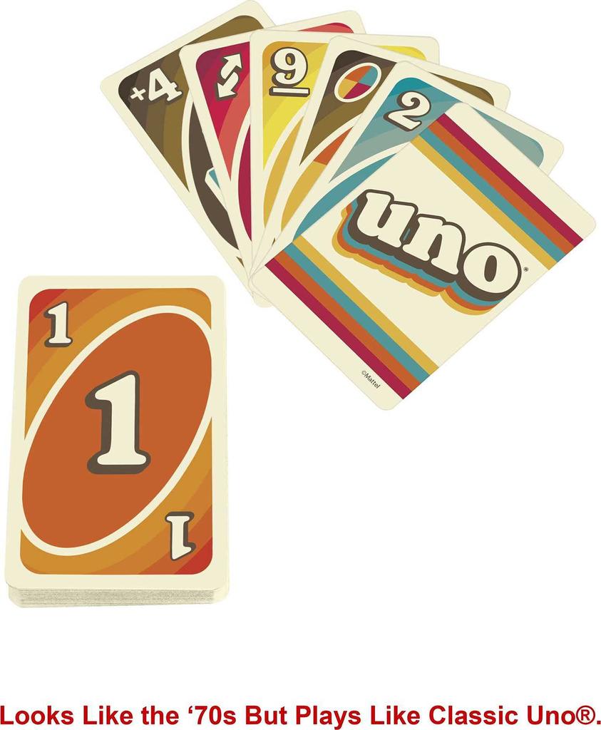 Mattel Game UNO Iconic 1970s Edition 7 and GXV43 [Ages Up]