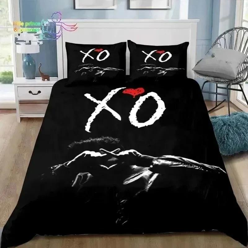 3D Печать XO The Weeknd 3D НОВЫЙ Пододеяльник Наволочка Комплект постельного белья Взрослый Мальчик Девочка Украшение спальни Дети Односпальный Двуспальный Большой