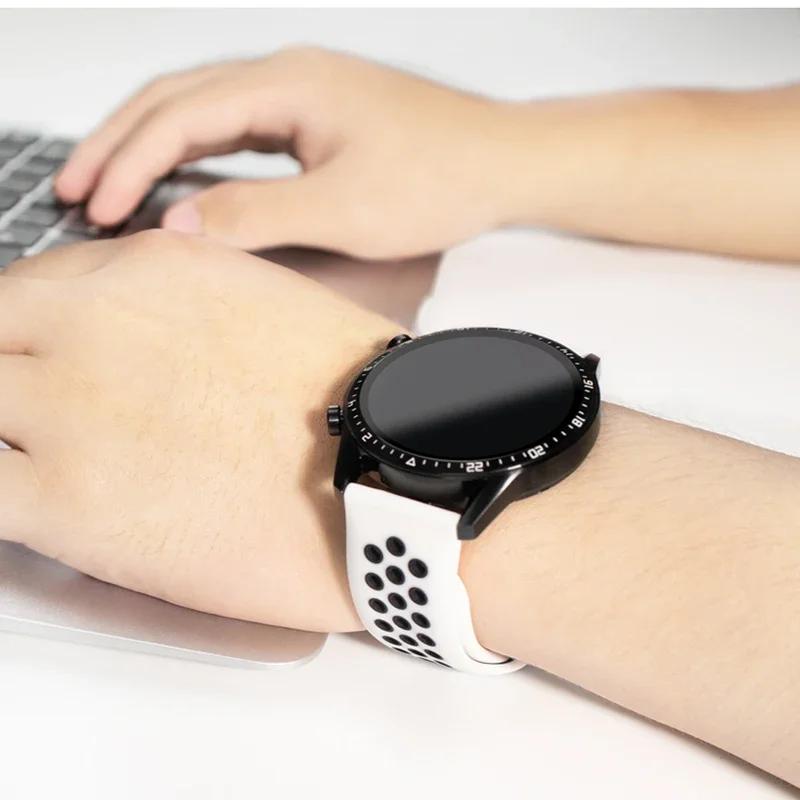 20mm Silicone Band for Samsung Galaxy Watch 7-FE-6-5-pro-4-Classic/active 2 22mm Sport Hole Bracelet Huawei GT 5-4-3 Watch Strap