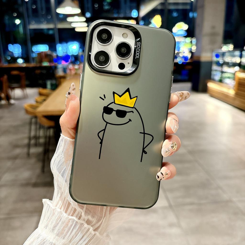 Цветной чехол для телефона для iPhone 17 16E 16 11 15 14 Pro MAX 12 13 MINI 7 8 Plus XR SE Посеребренный IMD чехол Милая спичка Предложение