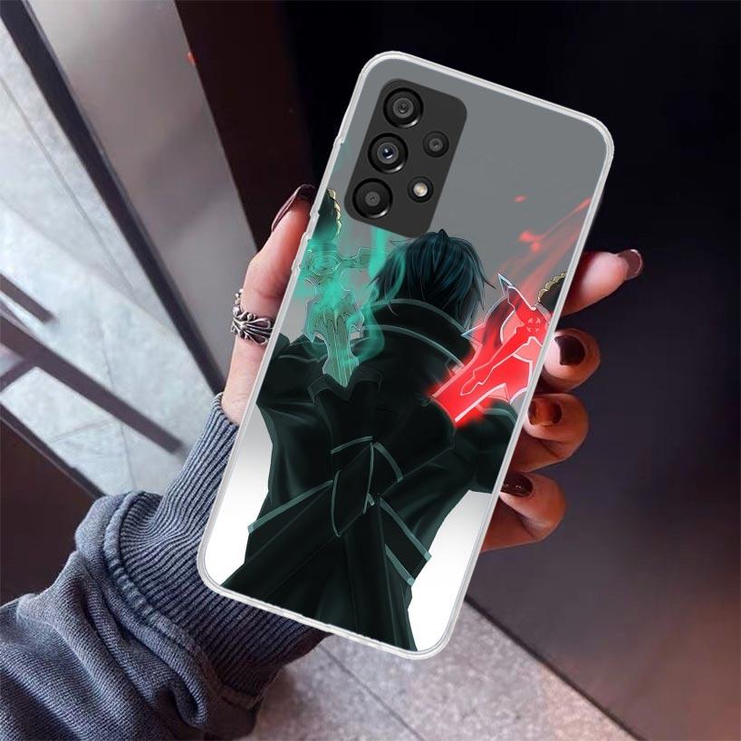 Чехол для телефона Sword Art Online Кирито для Samsung Galaxy A17 A57 A37 A16 A26 A36 A56 A15 A25 A35 A55 A14 A13 A54 A53 A34 A24 A33 A2