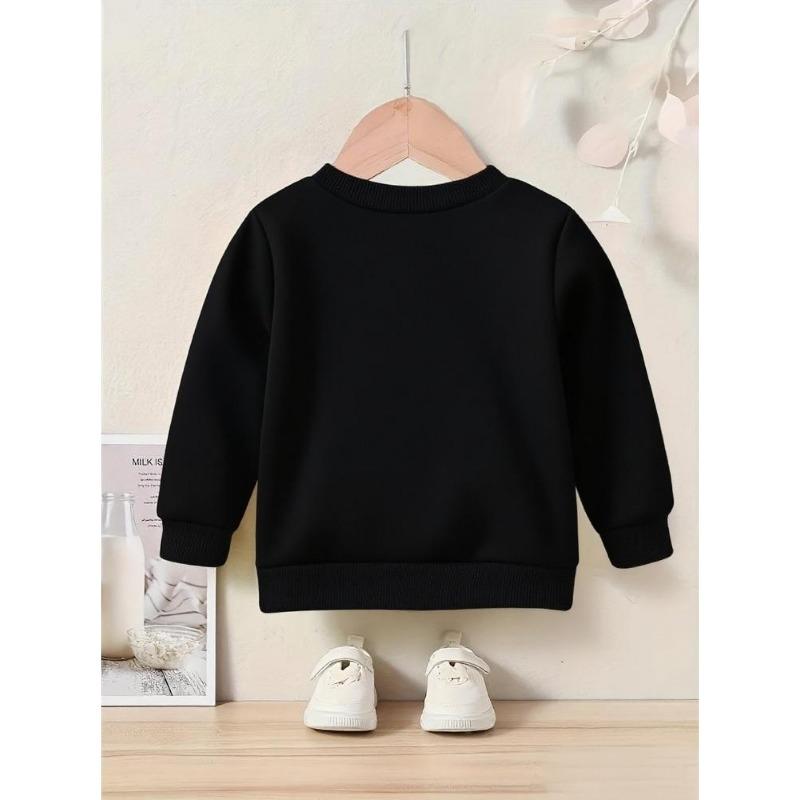 Cute And Wild Patterned Print Girl'S Round Neck Sweatshirt - Casual Creative Design, Stretchy Fabric