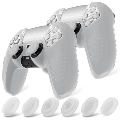 Защитный чехол для PlayVital ps5, улучшенный силиконовый чехол, совместимый с зарядкой, 12 колпачков для большого пальца и 4 наклейки, 3D-гвоздики и ударопрочный