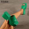 Fashion Eilyken Summer Fashion High Wedges Platform Slippers Women Sandal Shoes Ladies Peep Toe Slip On Outdoor Beach Slides