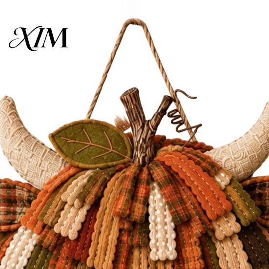 Seasonal Handmade Wall Hanging Highland Cow Pumpkin Patchwork Kit, Fabric Autumn DIY Sewing Project Craft Kit for Beginners, Home Farmhouse Decoration