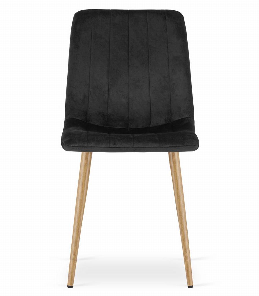 LAVA chair - black velvet / wood color legs x 3