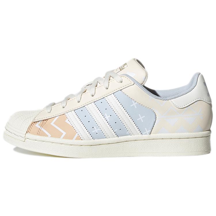 adidas Оригинальные кроссовки Superstar Удобные Износостойкие Кремовые 'Cream Light Bluegray' Женские GW3310