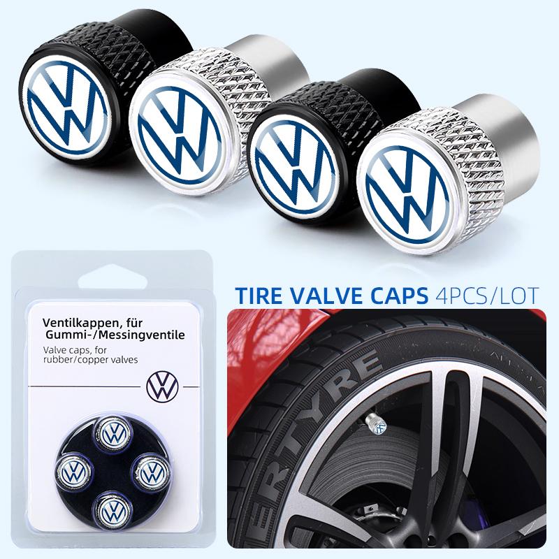 W122Airdust Waterproof Car Wheel Tire Valve Caps Tyre Stem Covers For Volkswagen Touran Golf VW Passat Polo Bora Altea